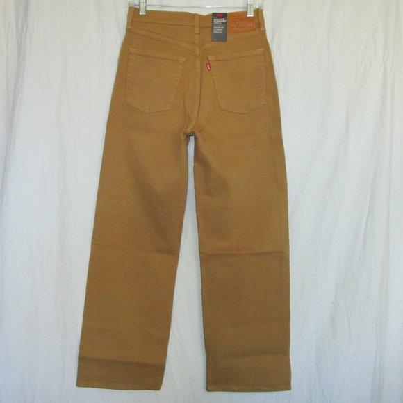 LEVI'S Ribcage Straight Ankle Brown Tan Jeans NWT - Picture 6 of 8